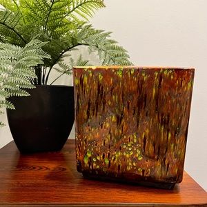 MCM Style Drip Glaze Planter or Vase